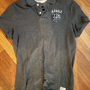 American Eagle Outfitters Dark Gray Polo Shirt